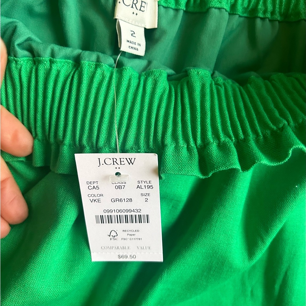 NWT Kelly Green J. Crew Sidewalk Skirt - Stretch Waist - Size 2 - Picture 2 of 4